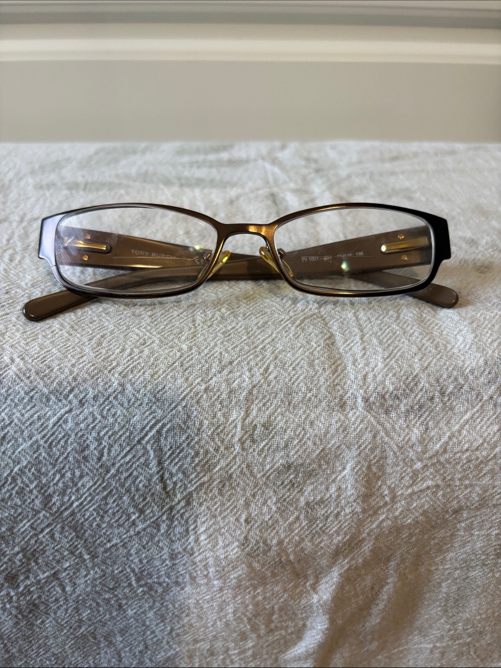 Tory Burch Vintage Brown Gradient Rectangular Optical Glasses